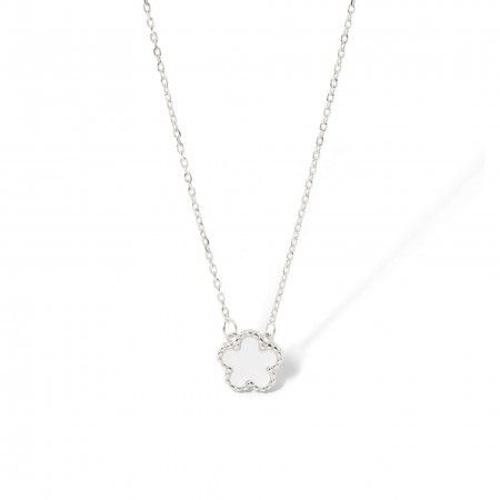 SILVER NECKLACE WITH FLOWER