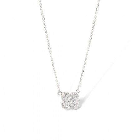 SILVER NECKLACE WITH CLOVER