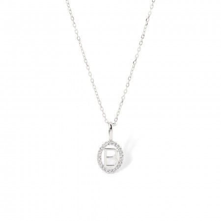 SILVER NECKLACE WITH LETTER SILVER NECKLACE WITH LETTER