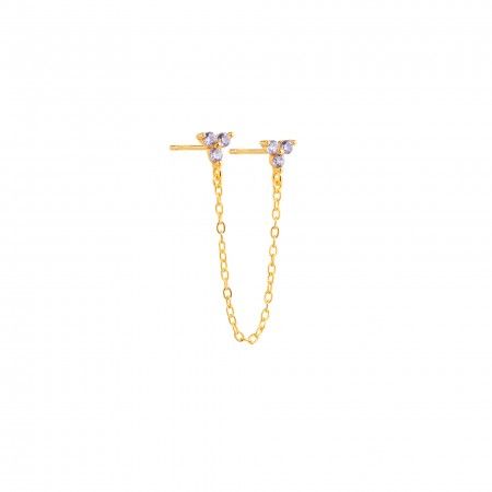 DOUBLE SILVER EARRING WITH CHAIN DOUBLE SILVER EARRING WITH CHAIN