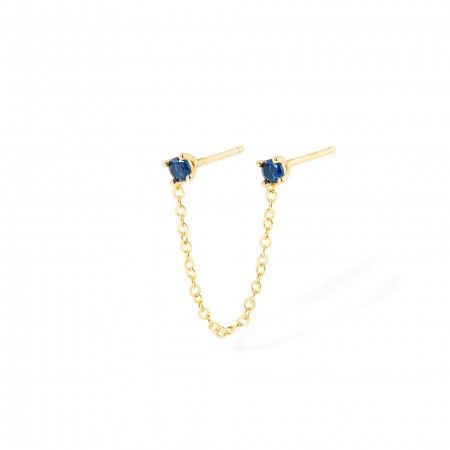 PENDIENTE DE PLATA DOBLE CON CADENA. UNIDAD