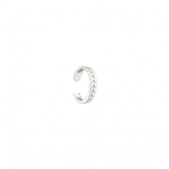 EAR CUFF SILVER BRAID