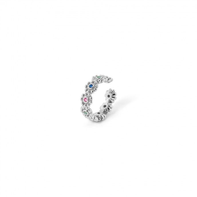 FLOWERS SILVER EAR CUFF