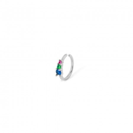 SILVER EAR CUFF WITH ZIRCONS