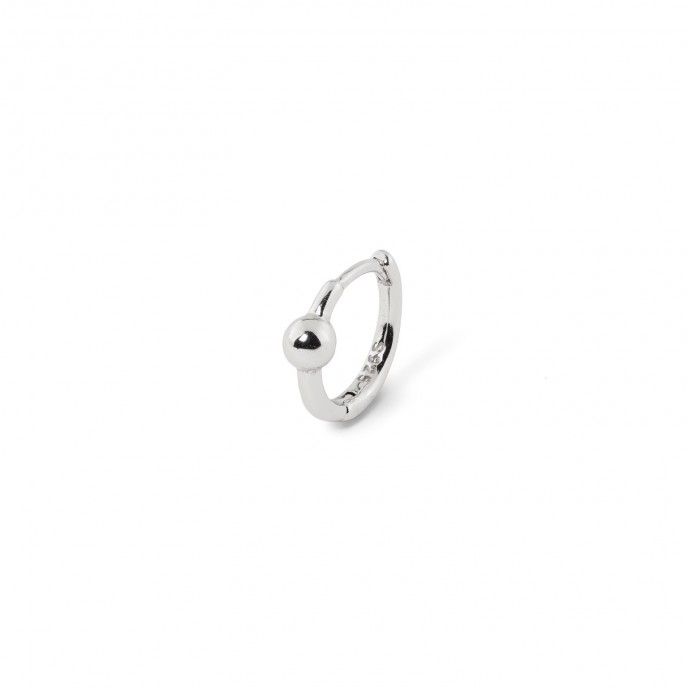 SILVER HOOP WITH BEAD