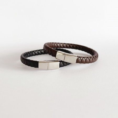 MEN'S STEEL LEATHER BRACELET