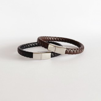 MEN'S STEEL LEATHER BRACELET