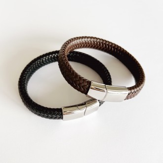 MEN'S STEEL LEATHER BRACELET