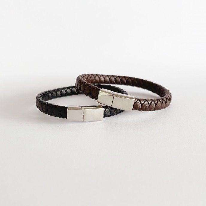 MEN'S STEEL LEATHER BRACELET