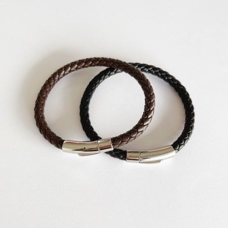 MEN'S STEEL LEATHER BRACELET