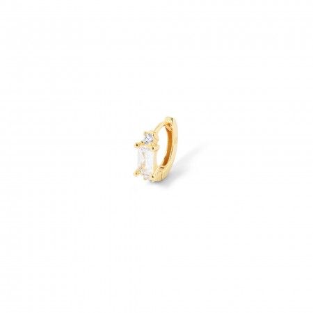 SILVER HOOP WITH ZIRCON