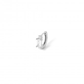 SILVER HOOP WITH ZIRCON