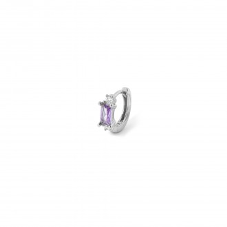 SILVER HOOP WITH ZIRCON