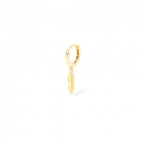 SILVER HOOPS WITH FEATHER