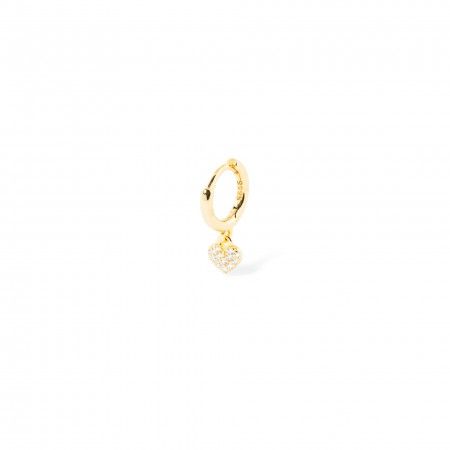 SILVER HOOP WITH HEART
