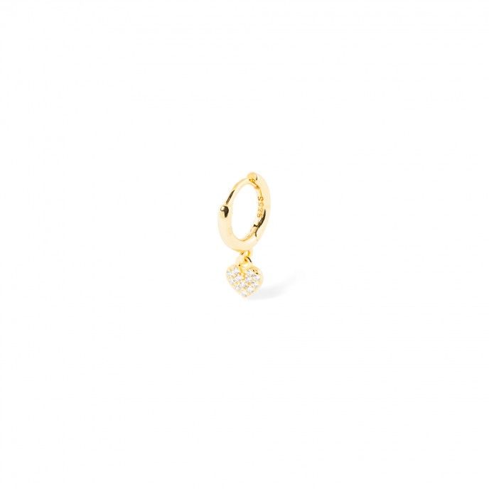 SILVER HOOP WITH HEART