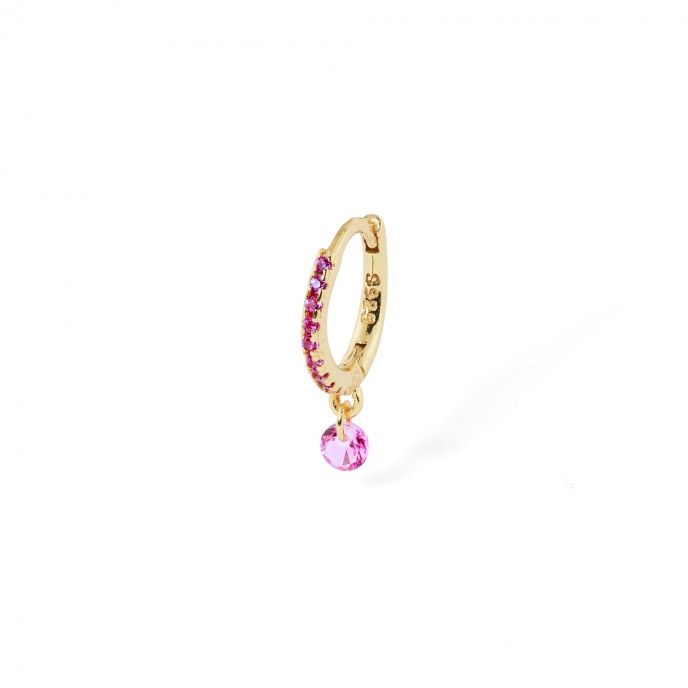 SILVER HOOP WITH ZIRCON