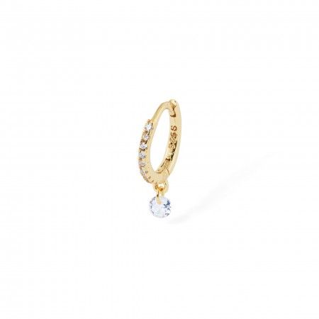 SILVER HOOP WITH ZIRCON