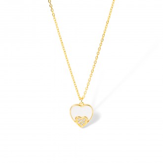 SILVER NECKLACE WITH HEARTS
