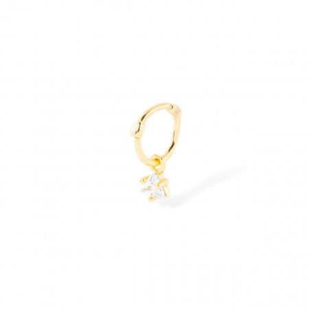SILVER HOOP WITH ZIRCON