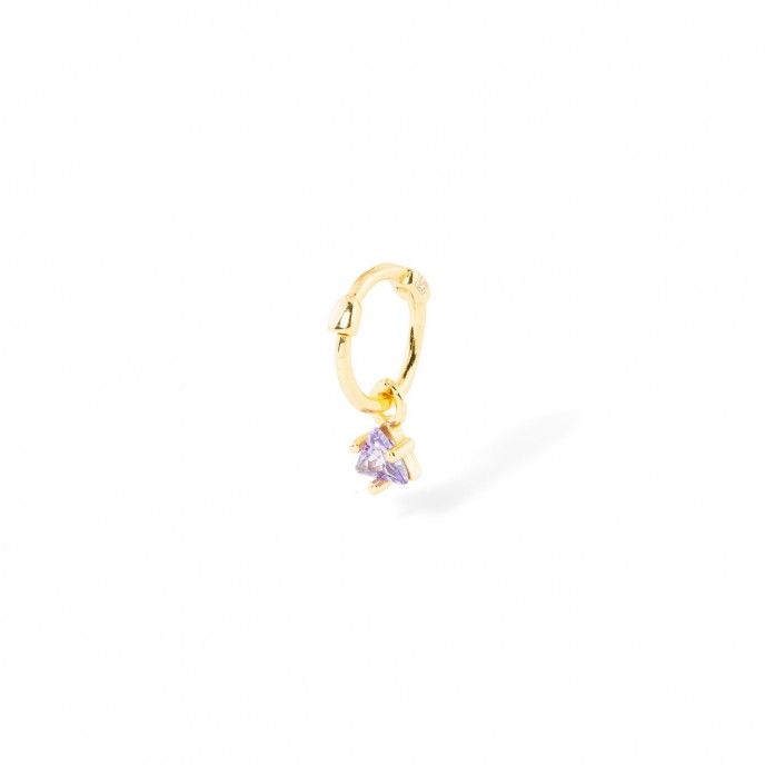 SILVER HOOP WITH ZIRCON