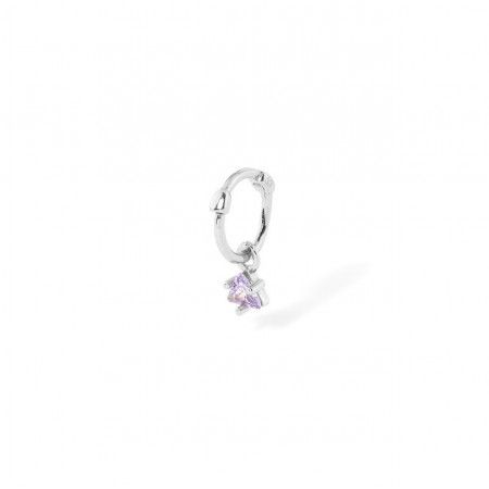 SILVER HOOP WITH ZIRCON