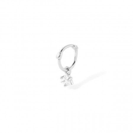 SILVER HOOP WITH ZIRCON