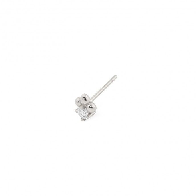 SILVER EARRING WITH ZIRCON