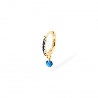 SILVER HOOP WITH ZIRCON