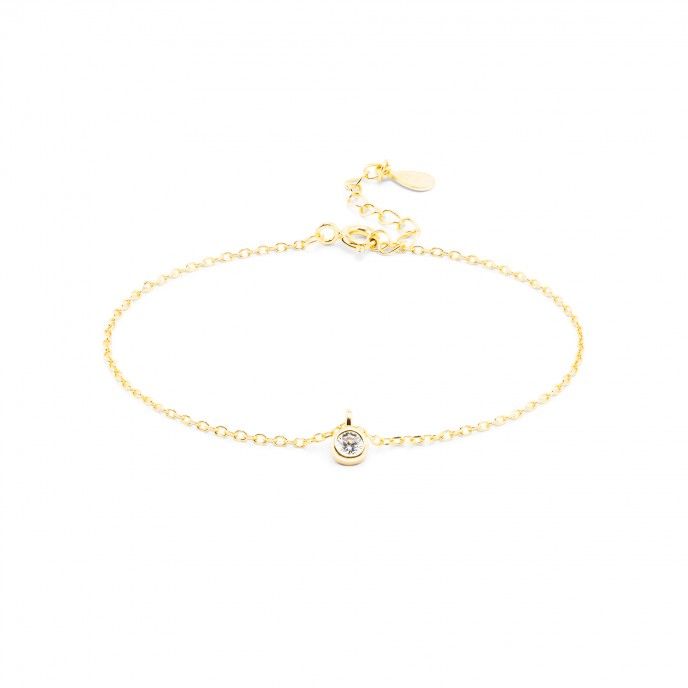 SILVER BRACELET WITH ZIRCON