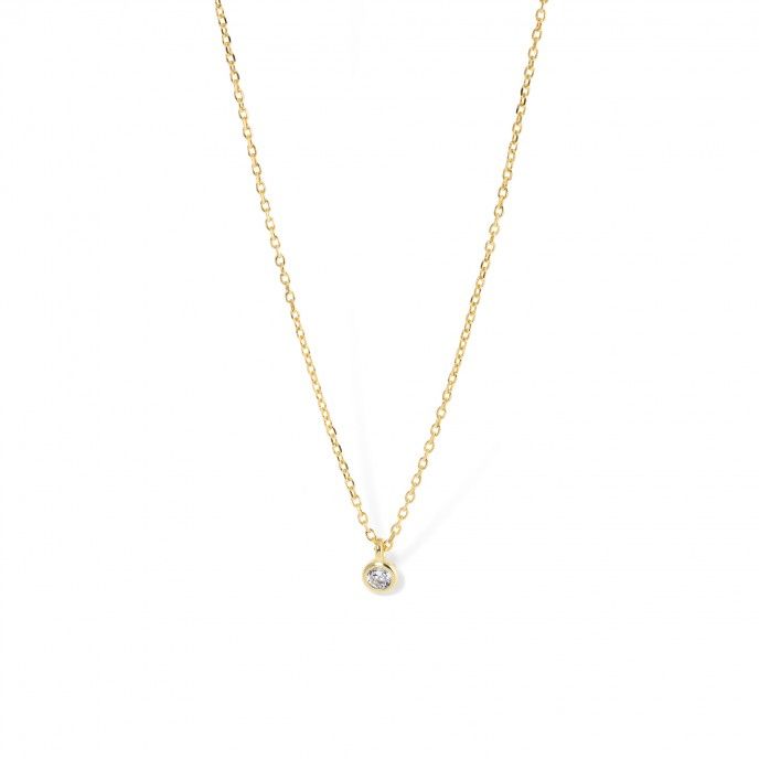 SILVER NECKLACE WITH ZIRCON