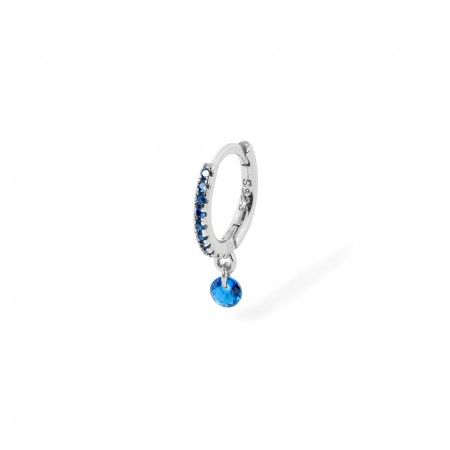 SILVER HOOP WITH ZIRCON