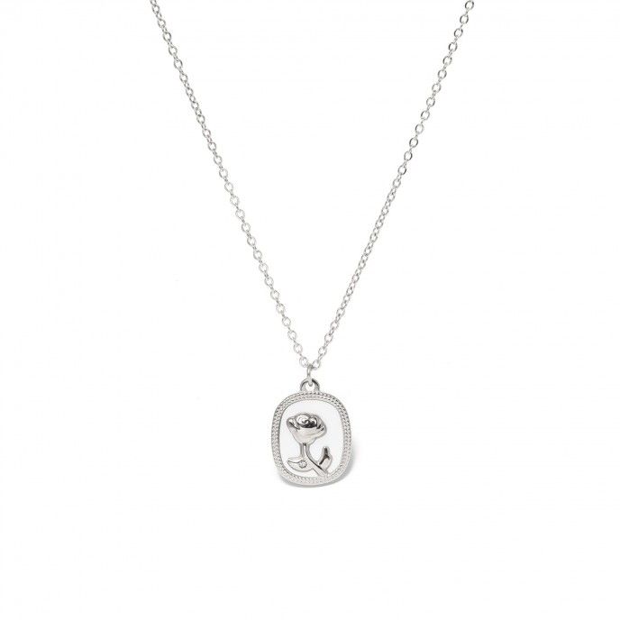 STEEL ROSE NECKLACE