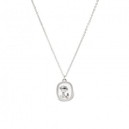 STEEL ROSE NECKLACE