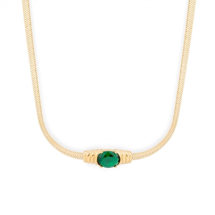 STEEL NECKLACE WITH ZIRCON