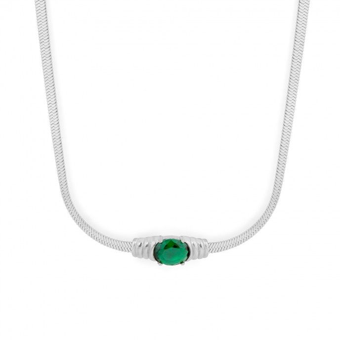 COLLAR BRILLANTE DE ACERO