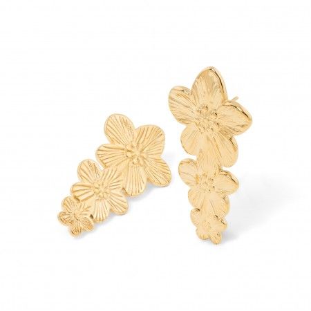 PENDIENTES FLORES DE ACERO