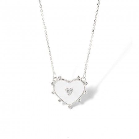 SILVER NECKLACE WITH HEART