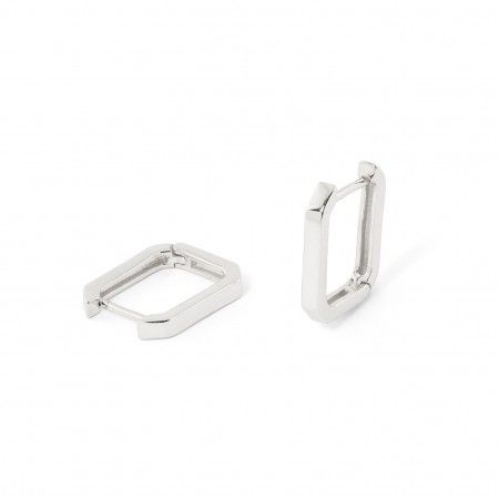 SILVER GEOMETRIC HOOPS