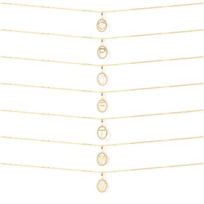 SILVER NECKLACE WITH LETTER
