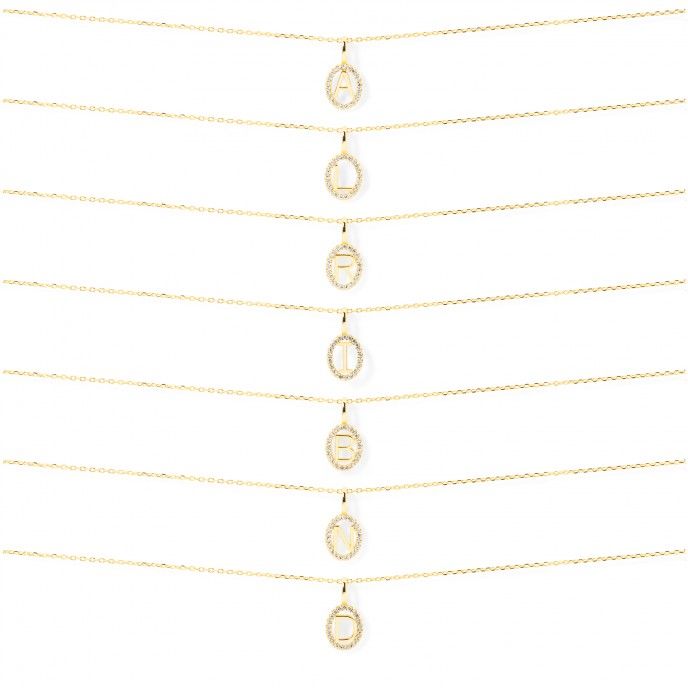 SILVER NECKLACE WITH LETTER