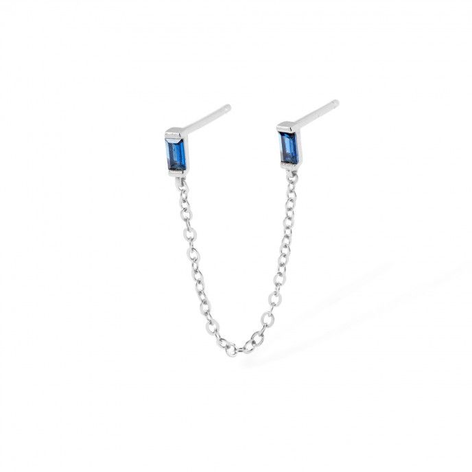 PENDIENTE DE PLATA DOBLE CON CADENA. UNIDAD