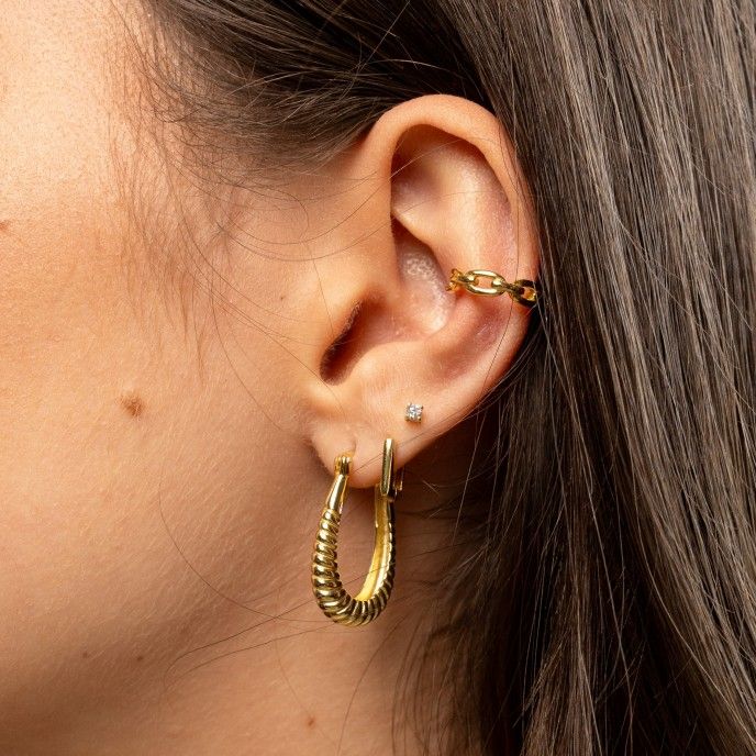 SILVER LINKS EAR CUFF