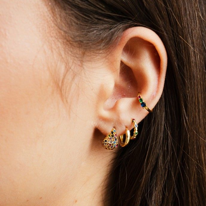 SILVER EAR CUFF WITH ZIRCONS