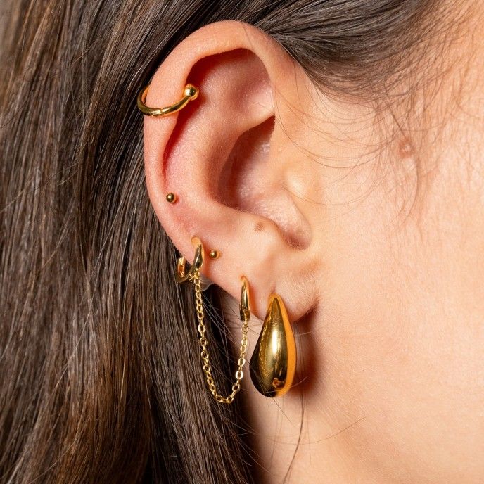 PENDIENTES GOTA DE ACERO