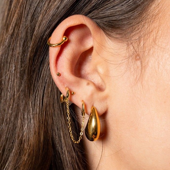 SILVER HOOP WITH BEAD