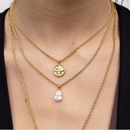 STEEL NECKLACE WITH DROP