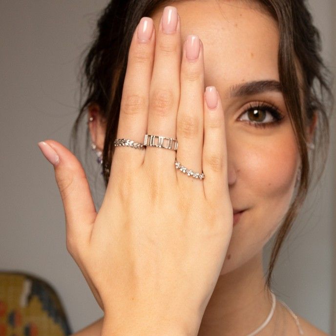 SILVER RING WITH LEAVES