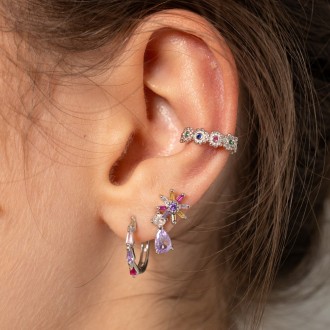 FLOWERS SILVER EAR CUFF
