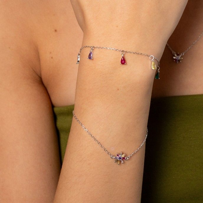 SILVER BRACELET WITH DROPS